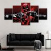 5 panels deadpool canvas art