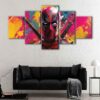5 panels deadpool painting canvas art