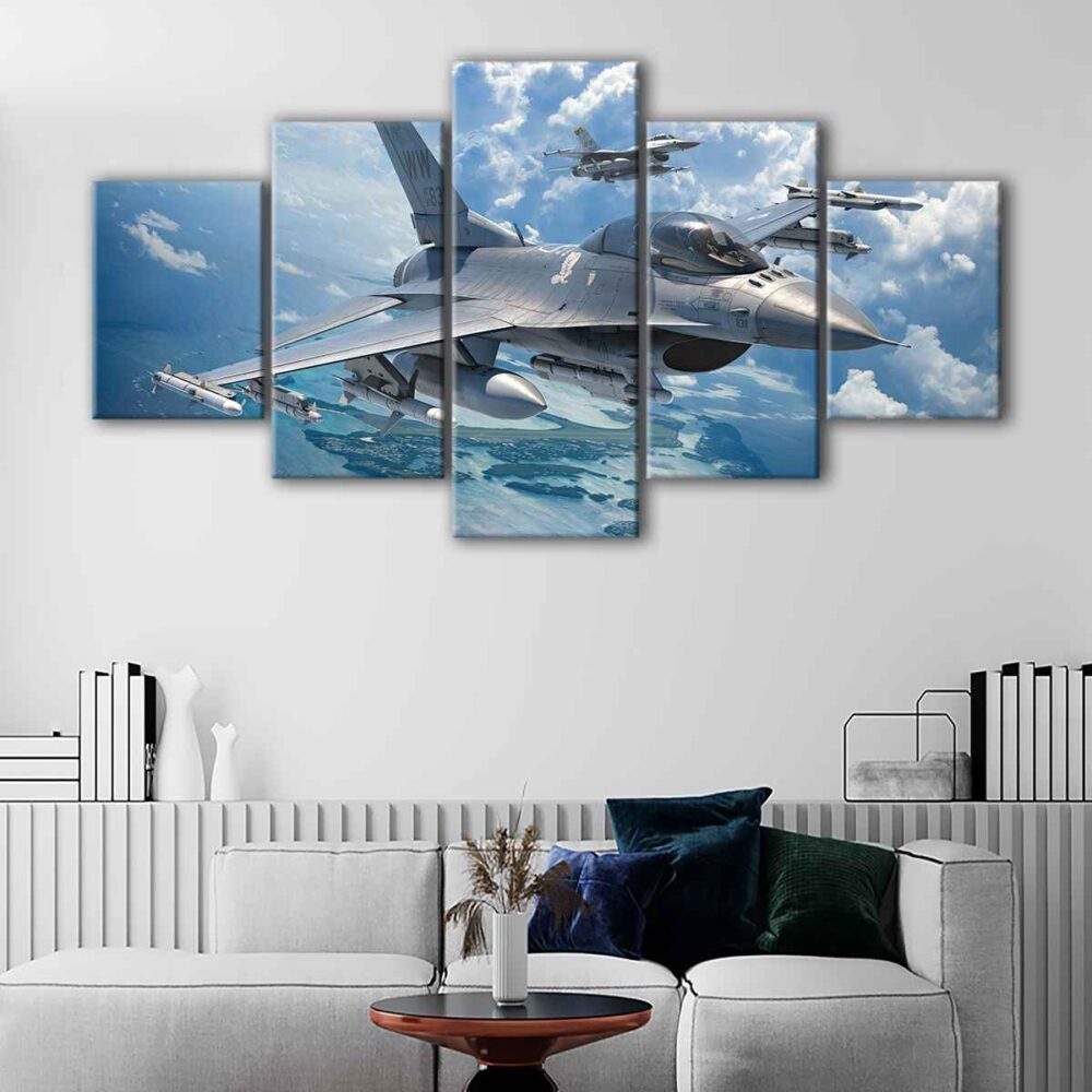 5 panels f 16 falcon canvas art
