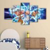 5 panels goku vs vegeta canvas art