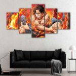 5 panels monkey d luffy powers canvas art