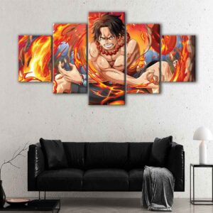 5 panels monkey d luffy powers canvas art