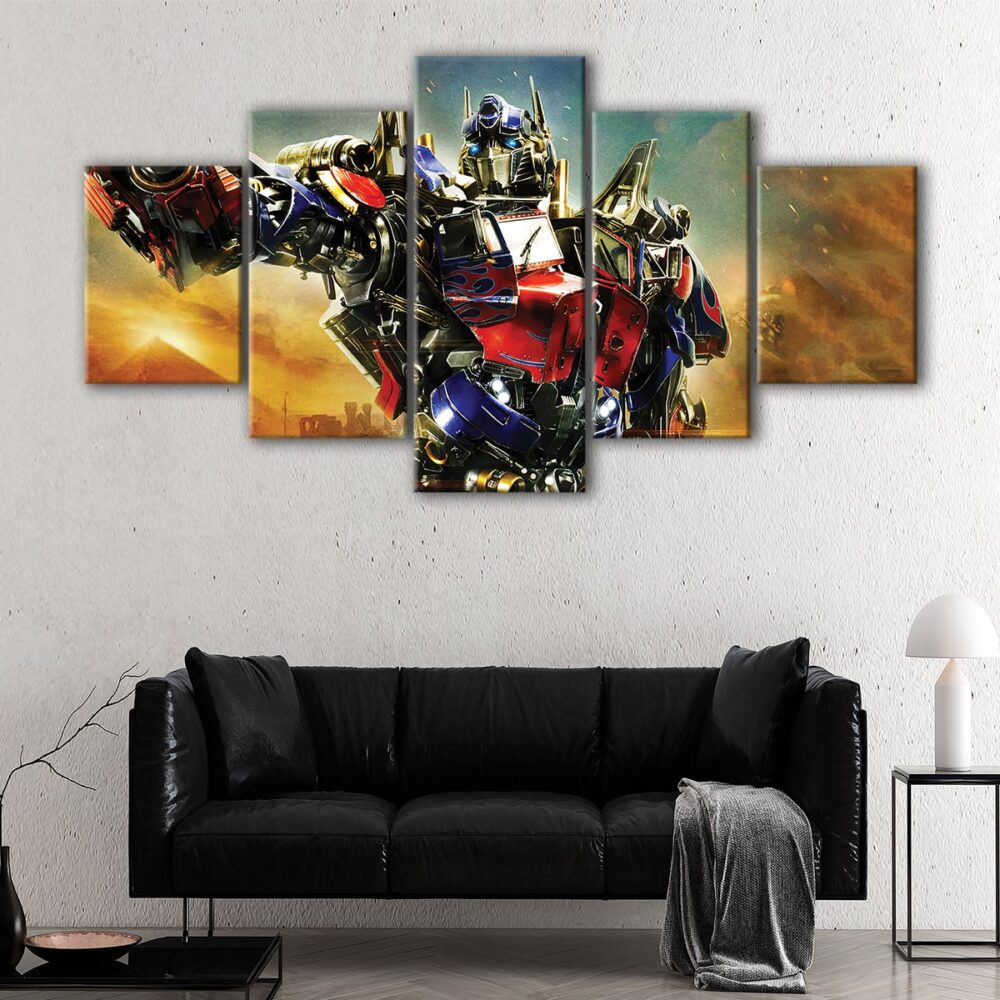 5 panels optimus prime egypt canvas art
