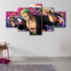 5 panels roronoa zoro attack canvas art