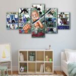 5 panels roronoa zoro story canvas art