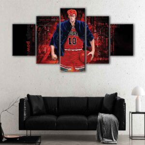 5 panels sakuragi hanamichi canvas art
