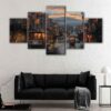 5 panels san francisco downtown canvas art