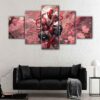 5 panels spider man cherry blossom canvas art