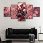 5 panels spider man cherry blossom canvas art
