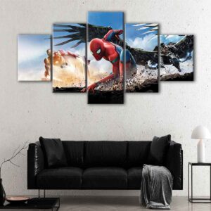 5 panels spiderman homecoming canvas art
