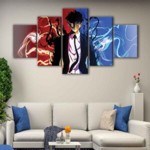 5 panels sung jinwoo canvas art