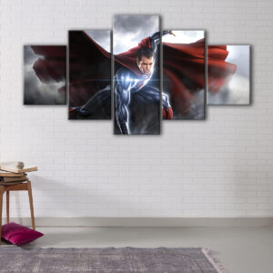 5 panels superman fury canvas art