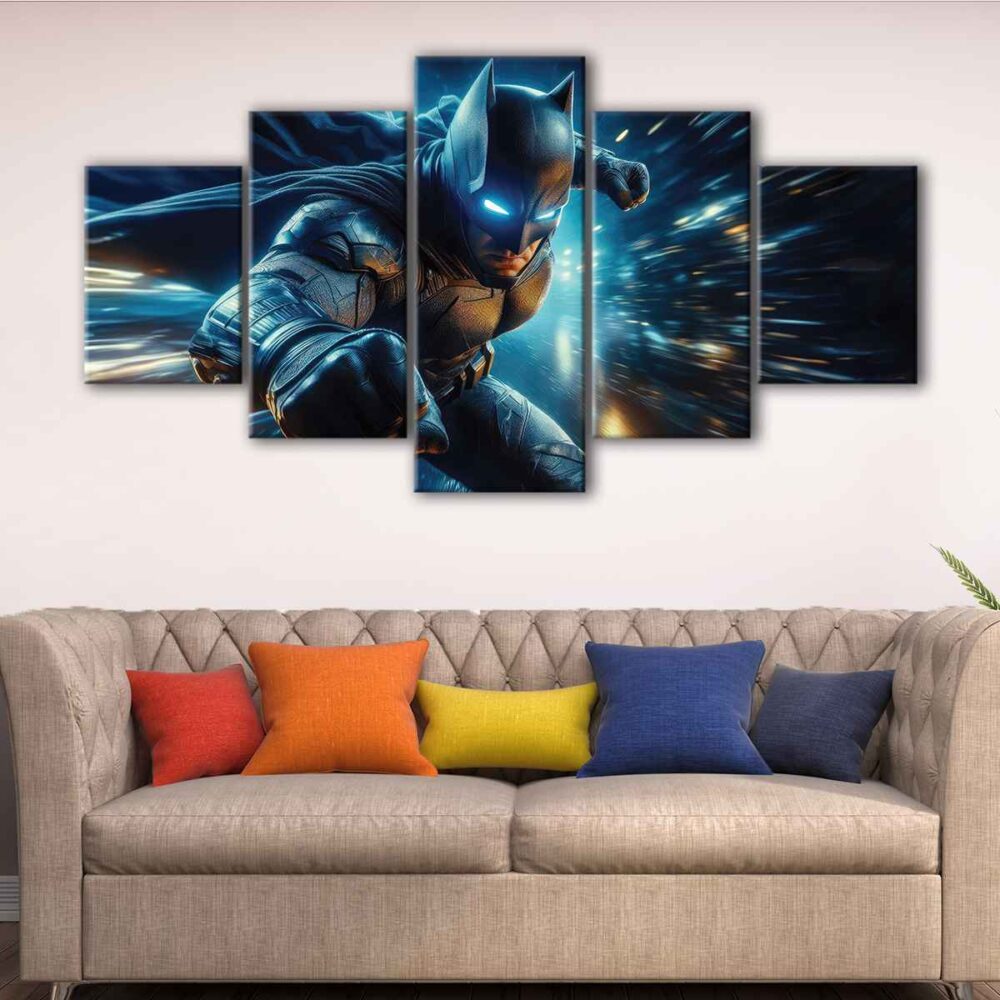 5 panels the batman canvas art