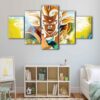 5 panels ultra super saiyan canvas art
