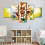 5 panels ultra super saiyan canvas art