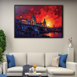 abstract prague floating frame canvas