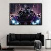 black panther floating frame canvas