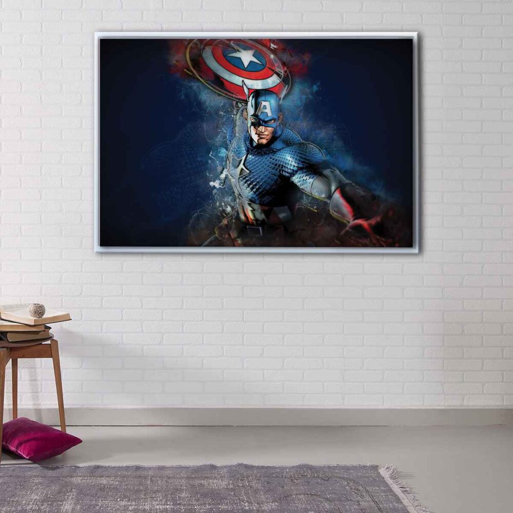 captain america floating frame canvas