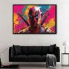 deadpool painting floating frame canvas