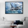 f 16 falcon floating frame canvas