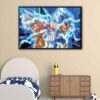 goku vs vegeta floating frame canvas