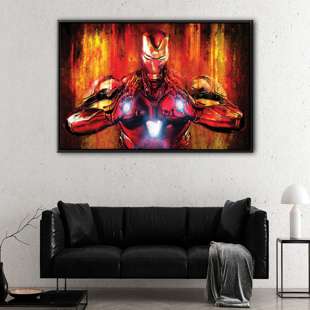iron man painting floating frame canvas