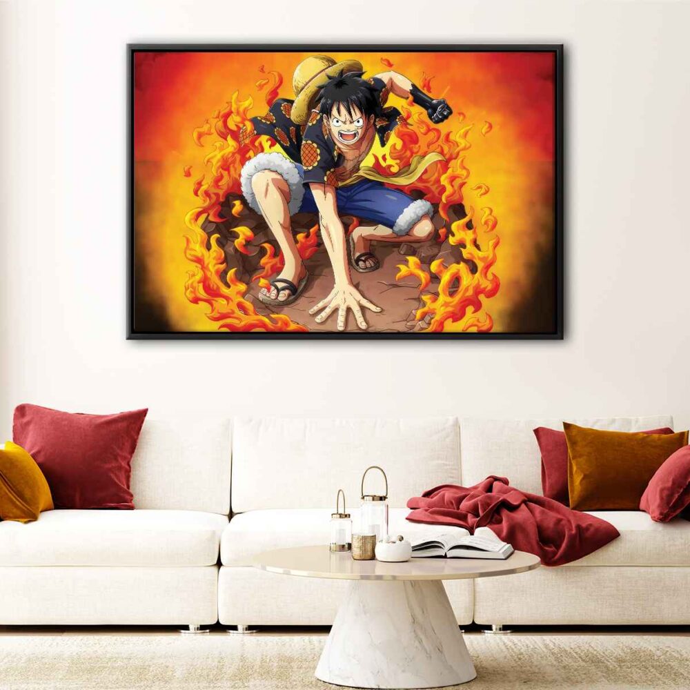 monkey d luffy fury floating frame canvas