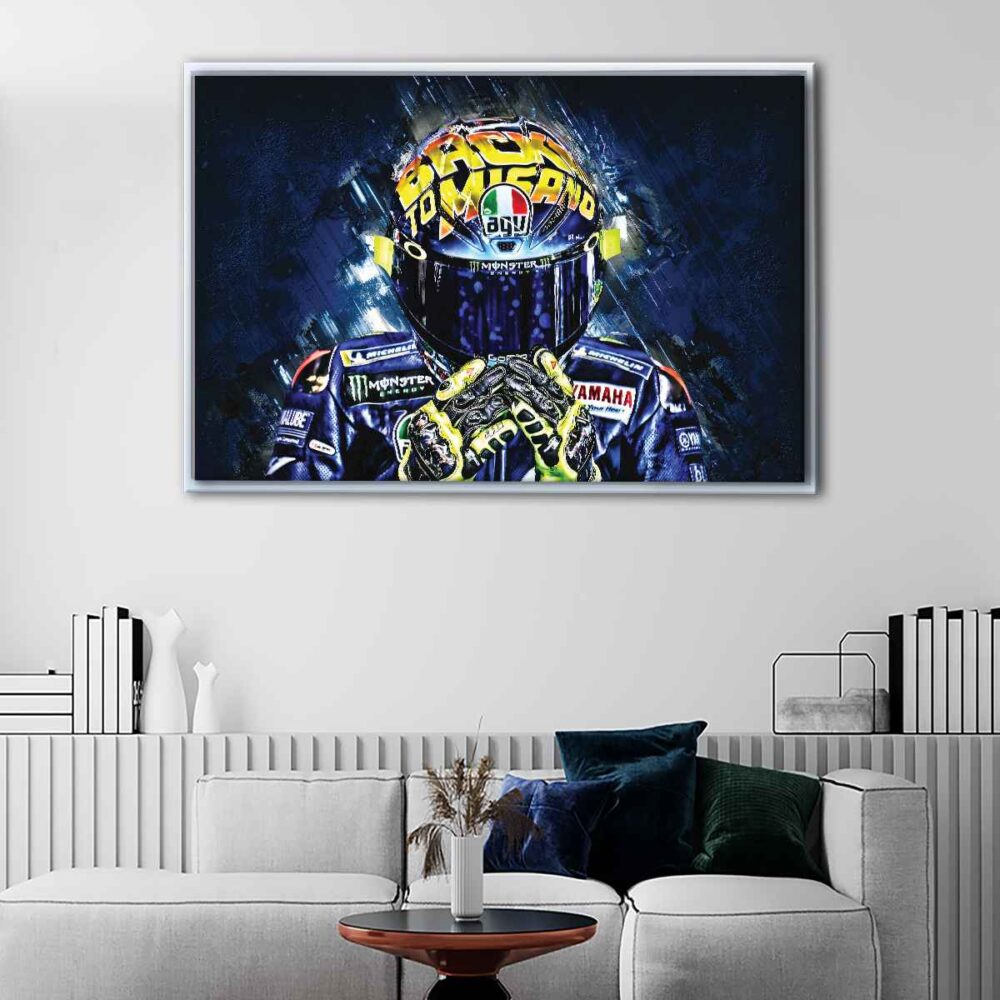 motogp helmet floating frame canvas