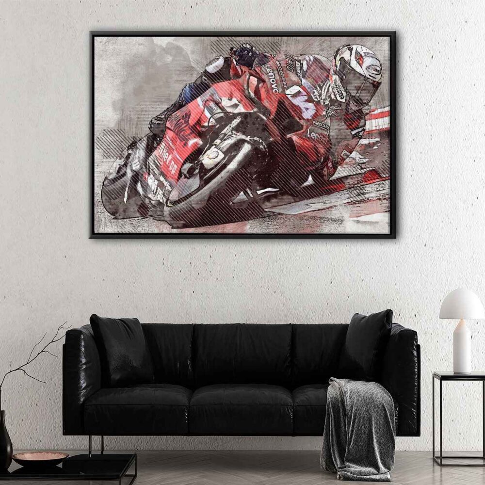 motogp racer floating frame canvas