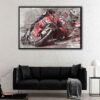 motogp racer floating frame canvas