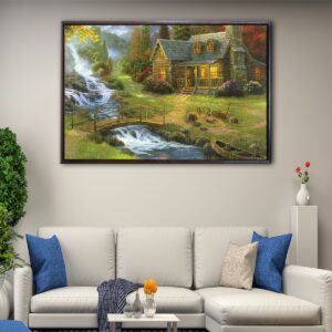mountain paradise floating frame canvas