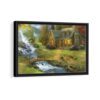 mountain paradise framed canvas black frame
