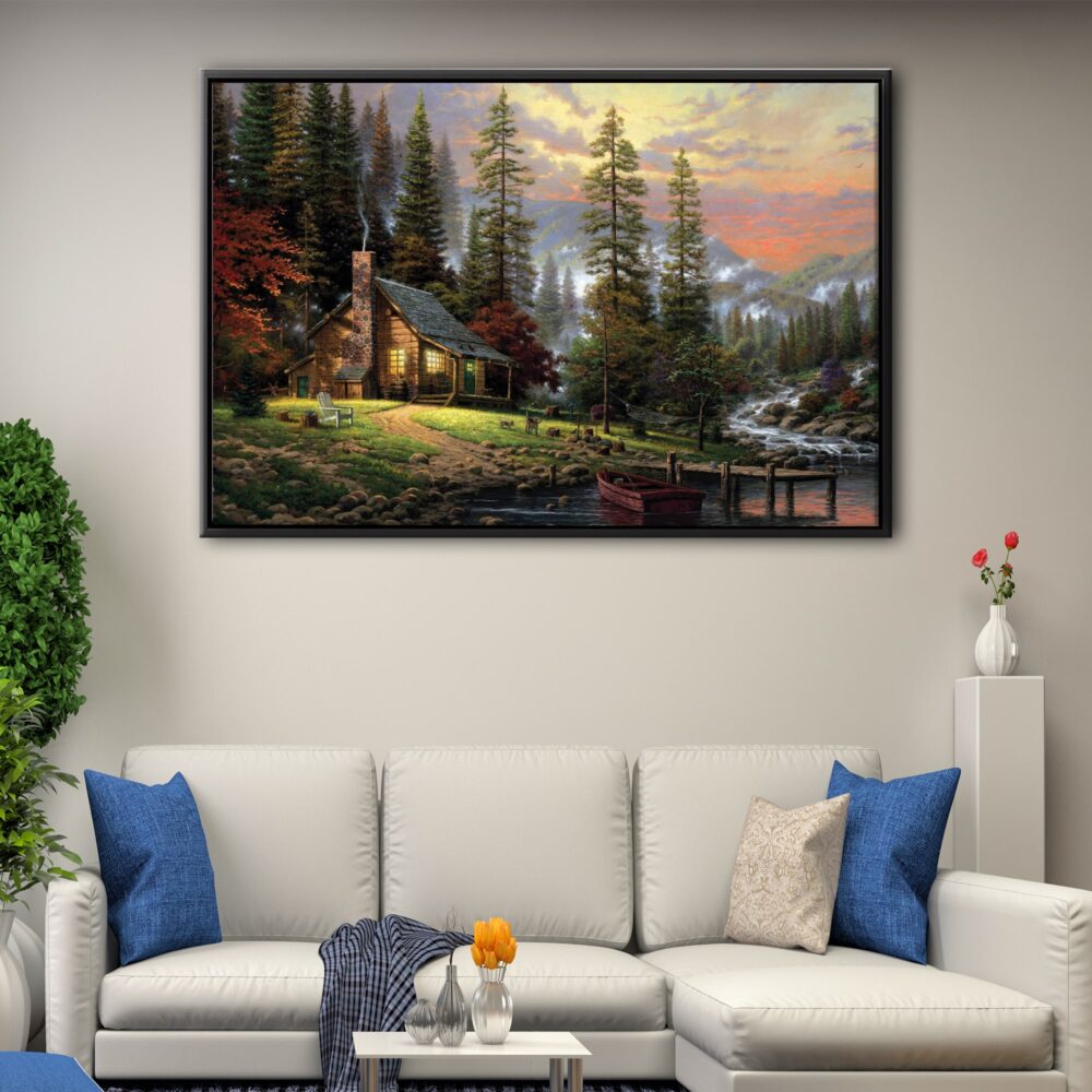 peaceful retreat floating frame canvas-min