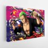 roronoa zoro attack stretched canvas