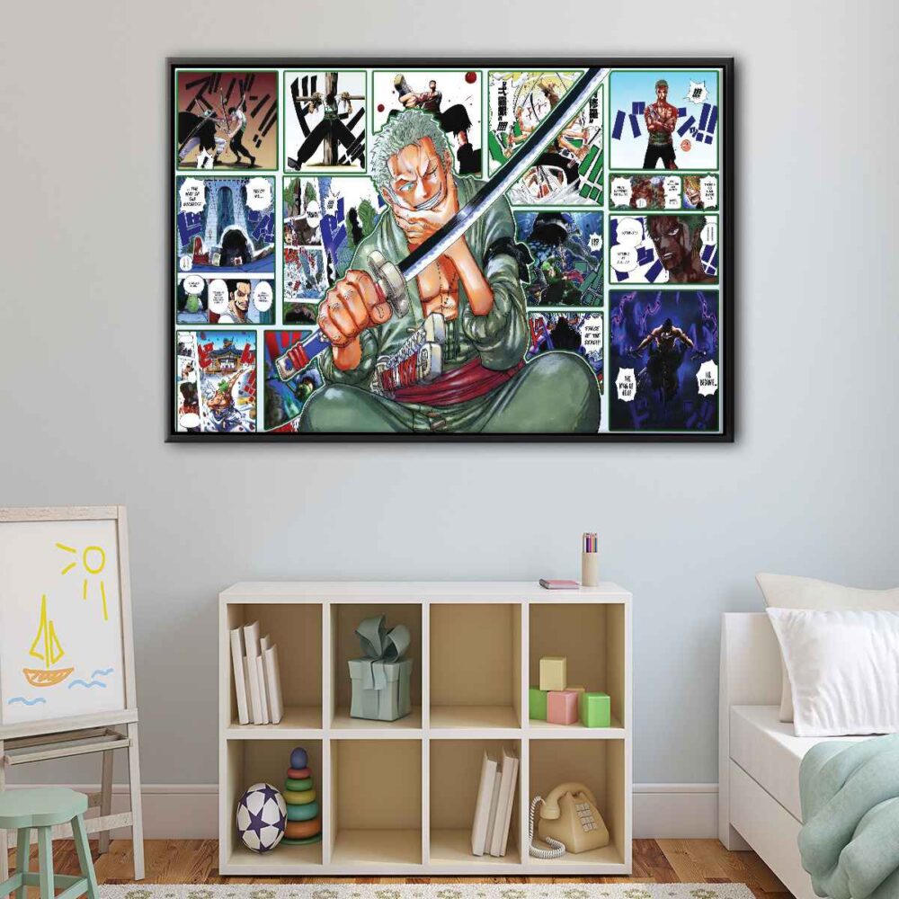roronoa zoro story floating frame canvas