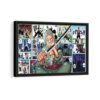 roronoa zoro story framed canvas black frame