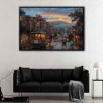 san francisco downtown floating frame canvas