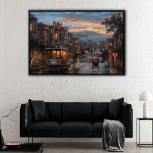 san francisco downtown floating frame canvas