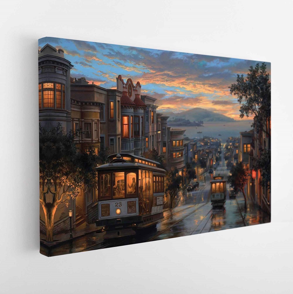 san francisco downtown stretched canvas