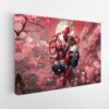 spider man cherry blossom stretched canvas