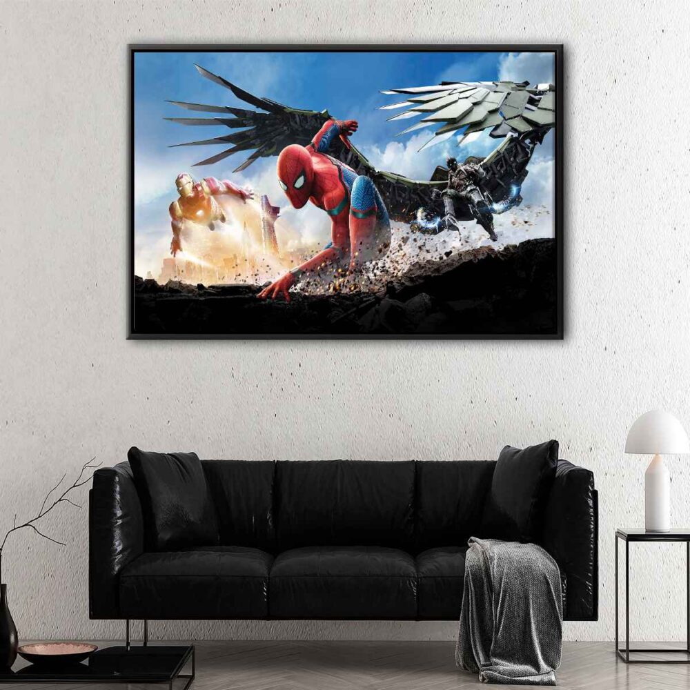 spiderman homecoming floating frame canvas