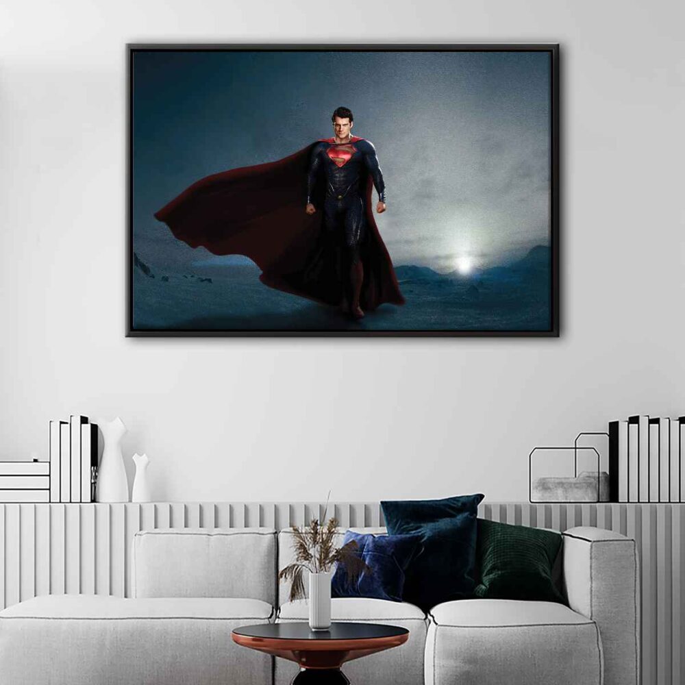 superman floating frame canvas