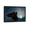 superman framed canvas black frame