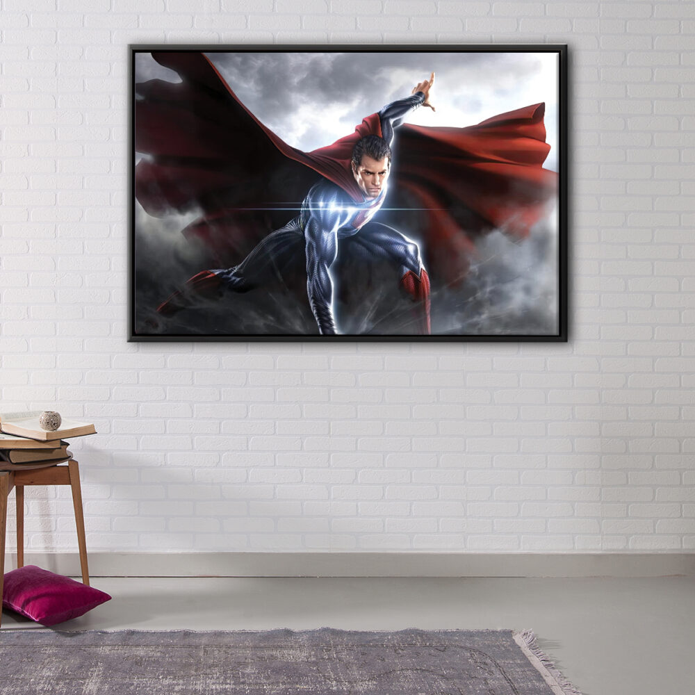 superman fury floating frame canvas
