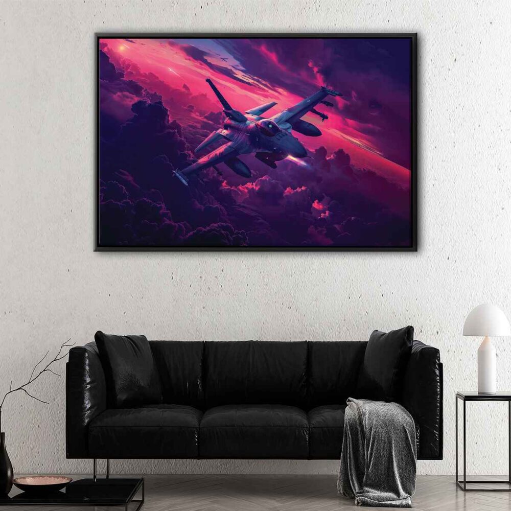 tactical fighter floating frame canvas