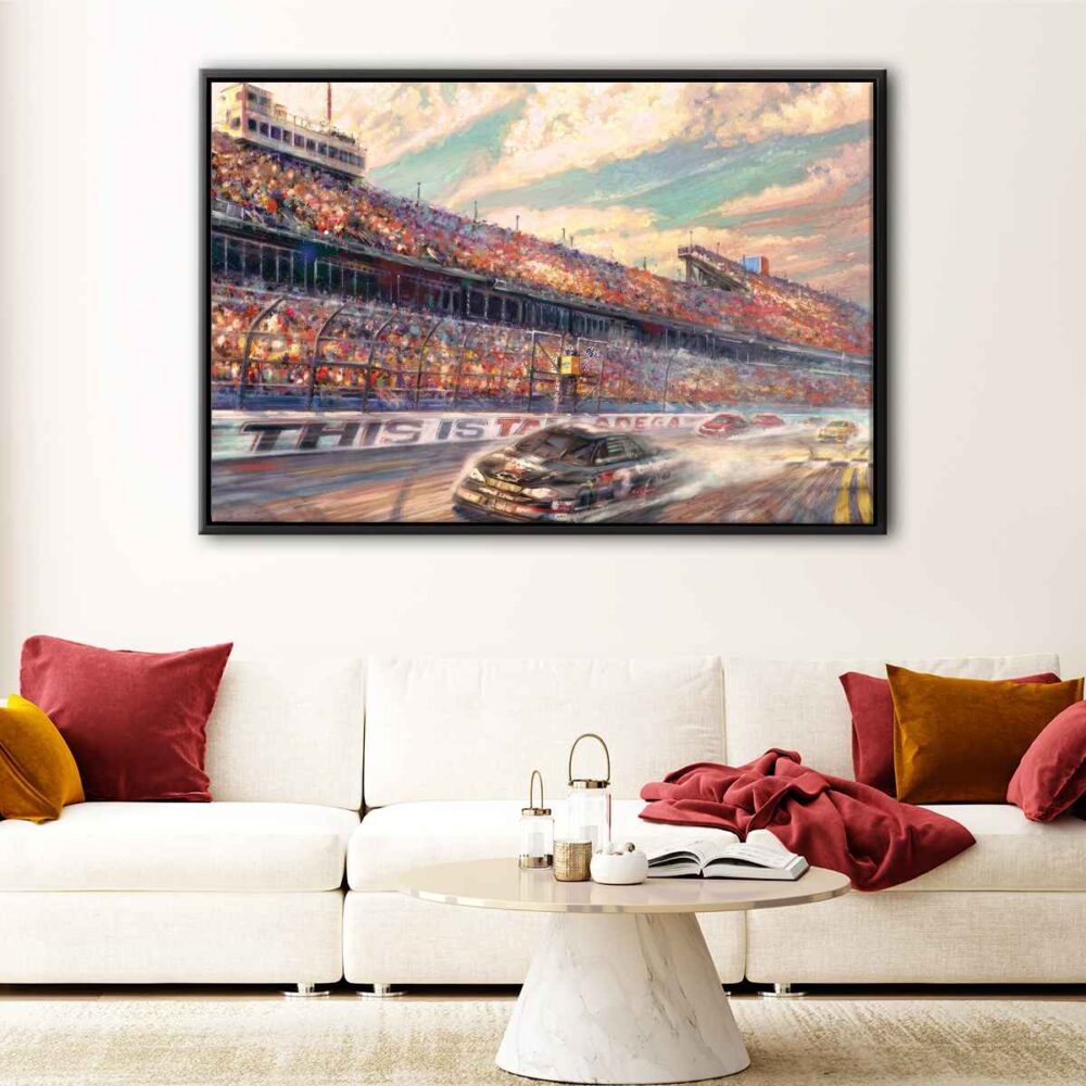 this is talladega floating frame canvas