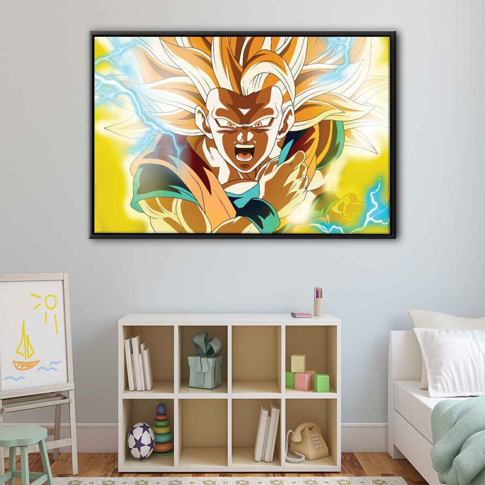 ultra super saiyan floating frame canvas