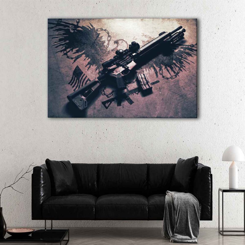 1 panel ar 15 rifle canvas art