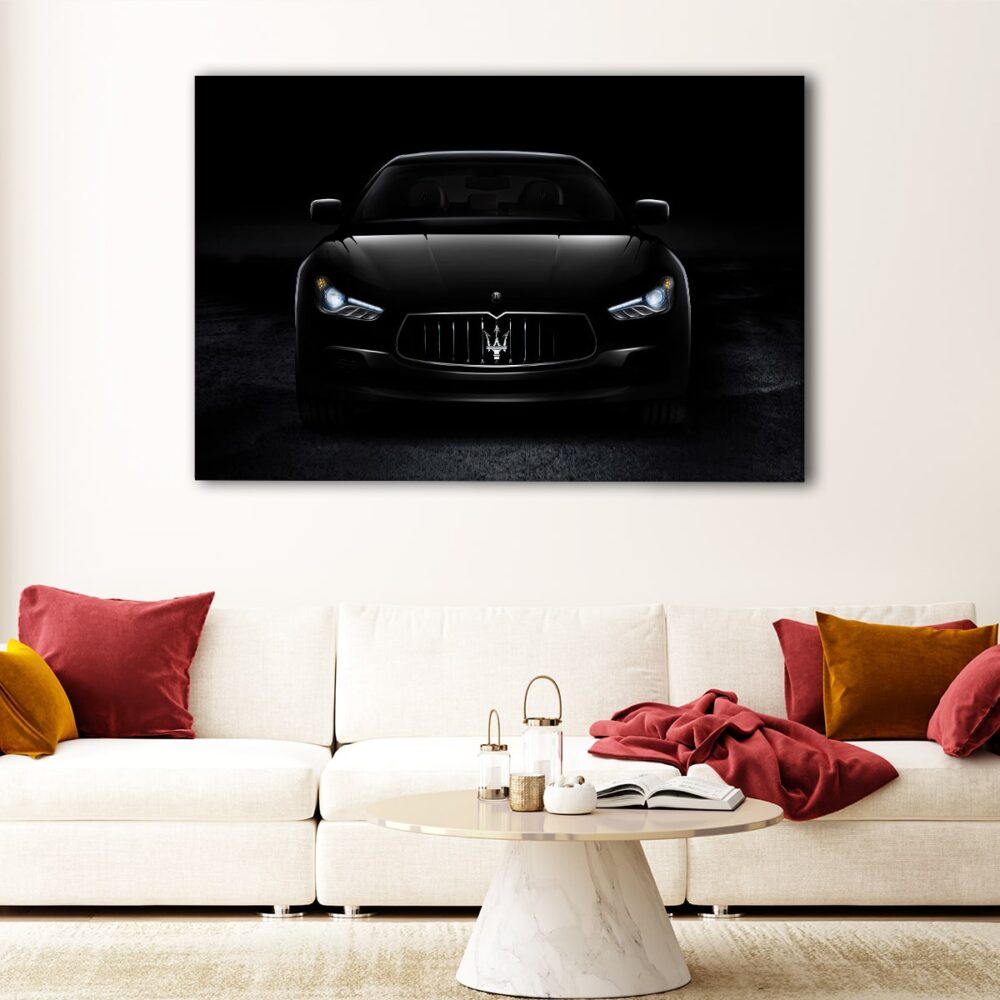 1 panel black maserati canvas art