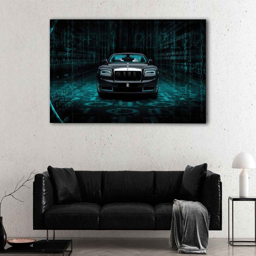1 panel black rolls royce canvas art